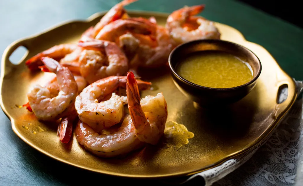 Cocktail de crevettes rôties avec aioli