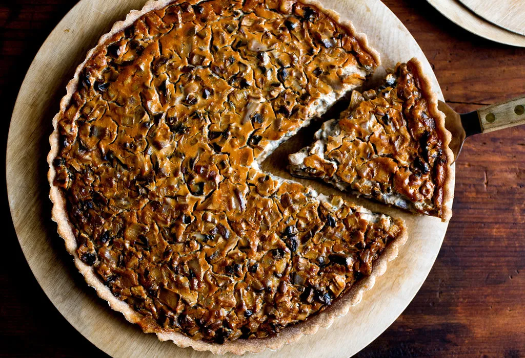 Quiche au tofu et aux champignons