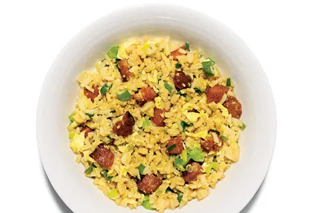 Riz frit au bacon et au gingembre