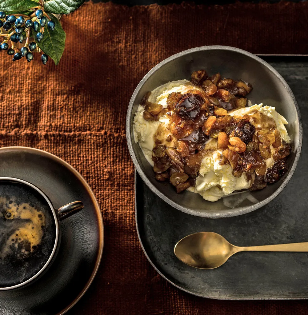 Sauce dessert aux fruits secs épicés